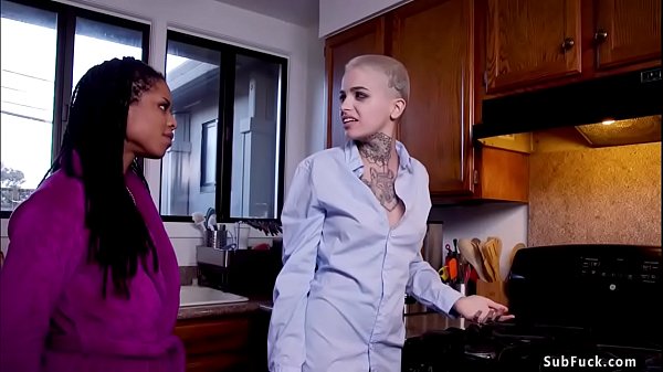 Big black cock mickey mod torments alt blonde girlfriend leigh raven then spanks ebony stepsister kira noir till anal fucks them in rope bondage