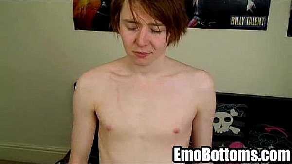 This sexy emo twink is jerking his big cock off 