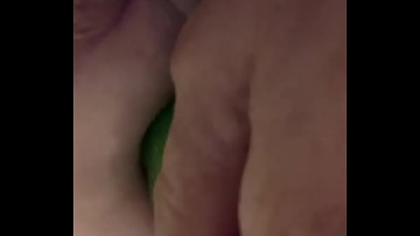 Ass fucking with zucchini 