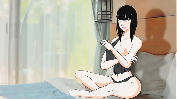 Akari. Anime girl shows of her assets 