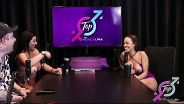 TopCast - Monica Lima apresenta Alice Vasconcelos no final uma visita do TodaHoraSemParar colocou as duas pra mamar sua rola