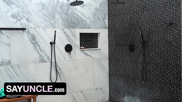 House Tour Turns Into Shower Fuck Between Horny Twink And His Hot Step Dad thumbnail