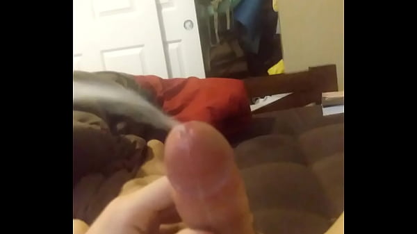 My huge cumshot hits me in the face