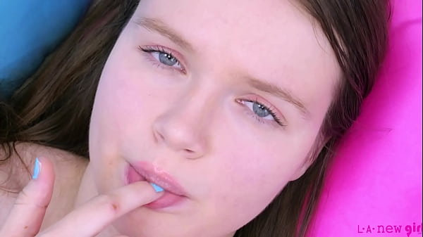 Pretty teen model naked close up