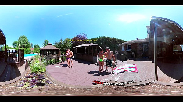 Play MP4 - 3-Way Porn - VR Group Orgy by the Pool in Public 360