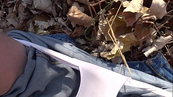 Pissing outdoors. Mature BBW takes off her white_panties and urinates on the grass. Hairy dirty pussy_fetish.