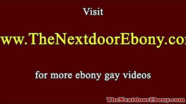 Hunky ebony spitroasted by studs 