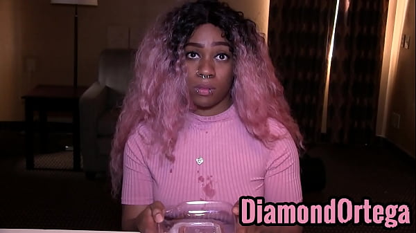 intense wet_gagging_in cute_pink top_featuring Diamond Ortega