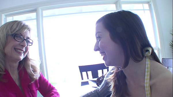 Ally evans is seduced by milf nina hartley to learn how to lick pussy 