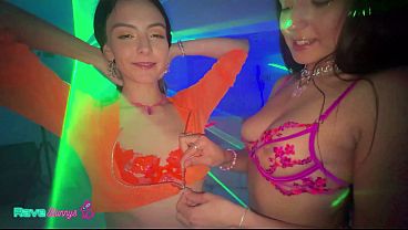 Serena Hill And Sasha Tatcha Ignite The Neon Night In Wild Threesome!