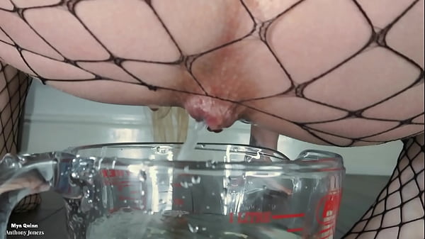 Speculum pissing and piss - cum enema all over me 