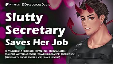 My secretary missed a work assignment now she has to make it right inside her boss' office on her knees male dirty talk and moaning audio roleplay for women