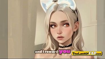 Sexy AI girl helps you get a hard-on but don't cum 