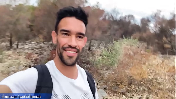 Naked hiking on the sunset 