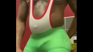 Ebony Muscle Attired In Super Tight Fetish Clothes For Solo Hot And Horny Wank Session thumbnail