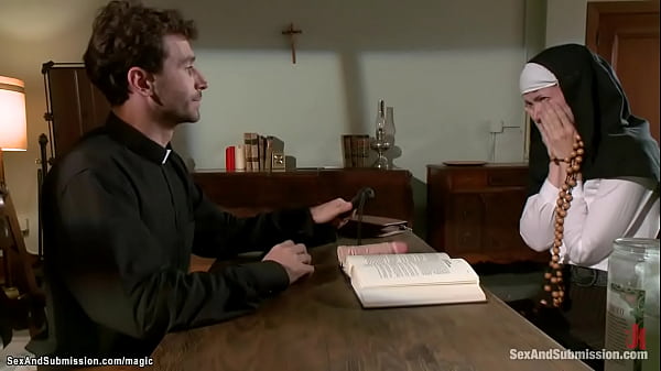 Priest james deen came to punish two sinned evi fox and kiki vidis and fucked their throats and spanked their butts then fucked them