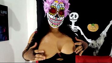 LA CATRINA hornyfuckingher wetpussy with a dildo until she has squirting orgasms Multi orgasmSQUIRT