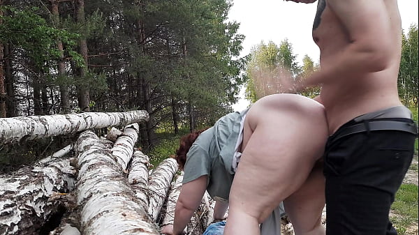 Play MP4 - Hot fat slut fucked in the wood&comma; sucked dick and pounded doggystyle exposing her huge butt