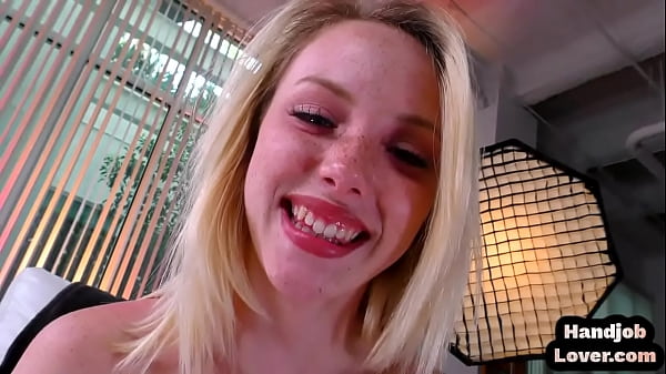 POV HJ teen wanksoiled cock and_talks dirty after
