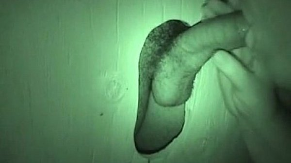 Big hairy dick swallowed through a wall 
