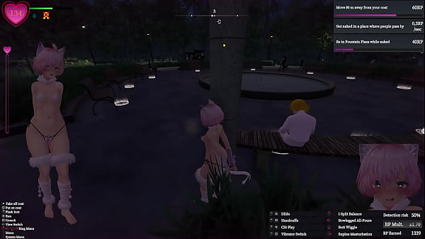 Secret flasher manaka walking in park voyeur game 