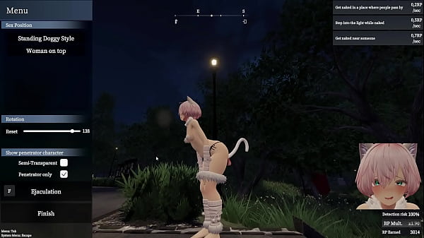 Secret flasher manaka walking in park voyeur game 