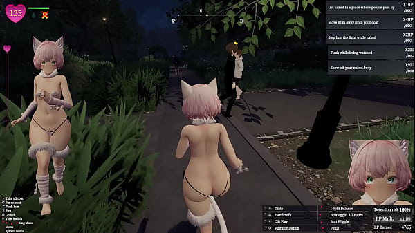 Secret flasher manaka walking in park voyeur game 