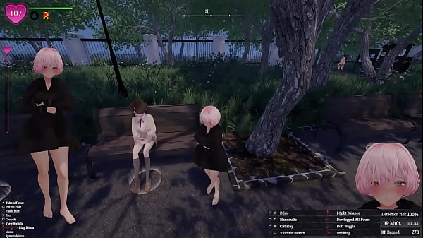 Secret flasher manaka walking in park voyeur game 