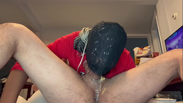 Black puke slut gagging for master 