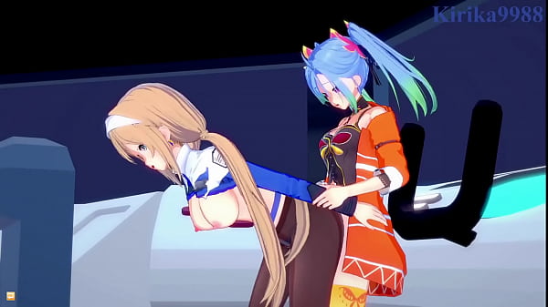 Az Sainklaus and Mitsuba Greyvalley intense lesbian play and futanari sex. - Super Robot Wars 30 Hentai 