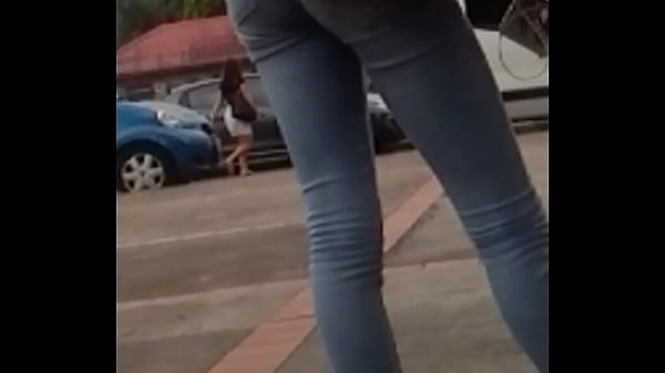 Candid ebony teen tight jeans 