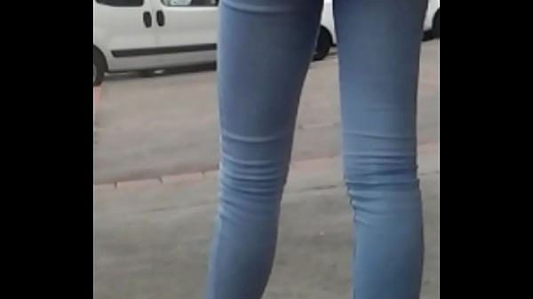 Candid ebony teen tight jeans 