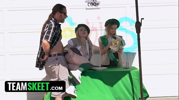 Tiny girl scouts coco lovelock & haley spades getting their pussies fucked by their customers 