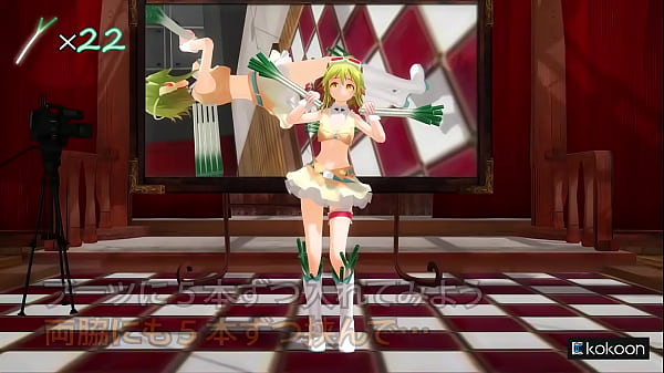 Anime girl dance challenge holding green onions mmd by tarako