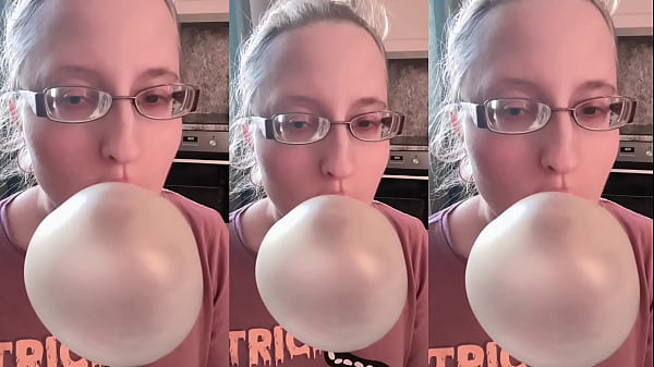 Big bubble gum blowing asmr sound effects listen in headphones 