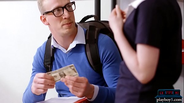 Redhead teen bounces her big asson a_new student