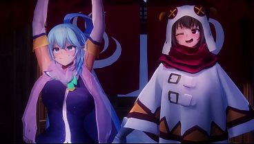 Nonton Mmd - Aqua, Darkness, Megumin And Yunyun Sex With Kazuma thumbnail