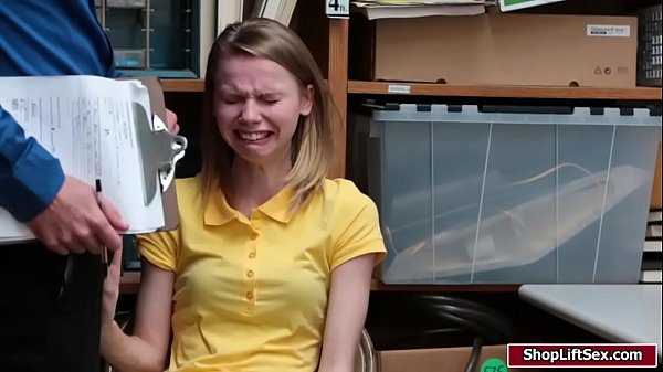 Blonde babe fucked by officer after getting caught shoplifting  