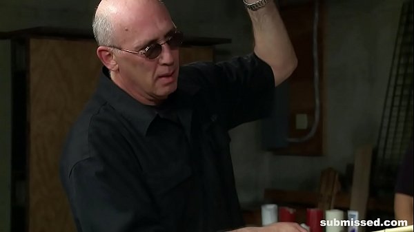 Amateur slave anal fisting while hogtiedupside down