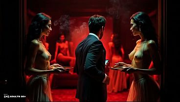 Ai generated oriental techno watch with sound luxury ai strip club fox tail hostess sensual go go dancers & private vip tease