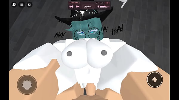 Vaquera cabalga buena polla en Roblox condo
