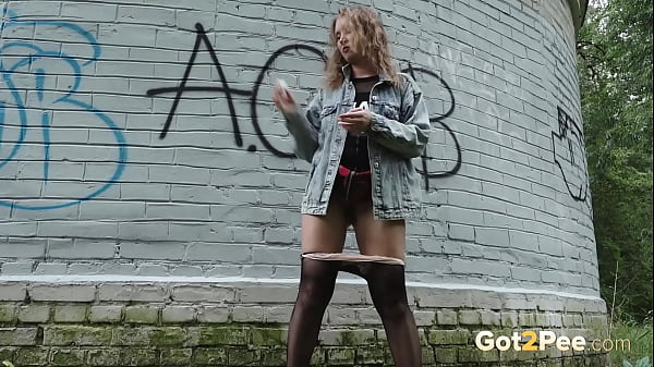 Got2pee Brings Another Desperately Peeing Girl In Fishnets And Plaid - Featuring Big Puddle thumbnail