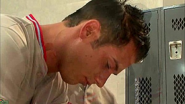 Tattoed gay jocks 69ing in locker room 