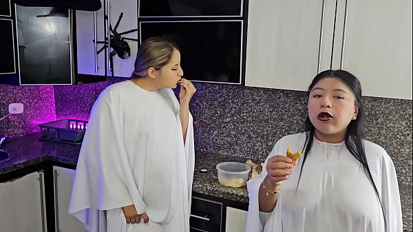 Halloween ghosts are looking for food 