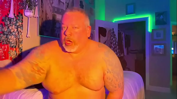 old chub bear lifts legs so you can see 