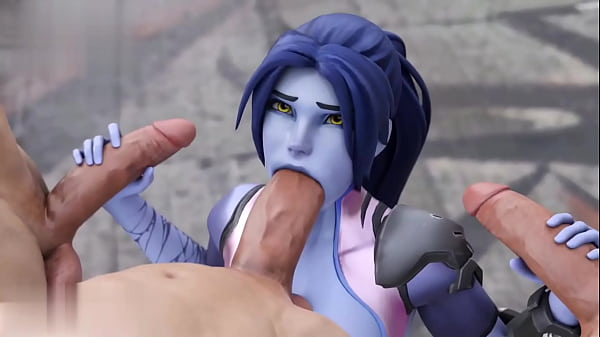 Widow maker from overwatch fucked by 2 guys