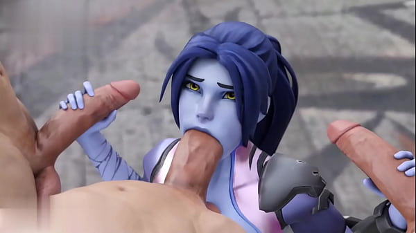 Widow maker from overwatch fucked by 2 guys 