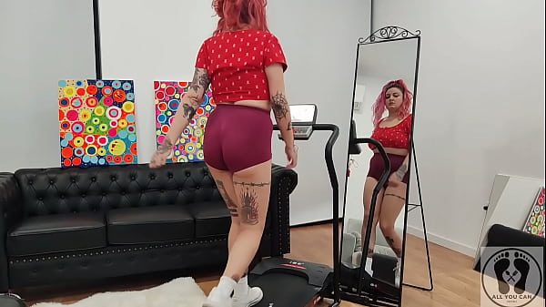 TREADMILL CHUBBY GIRL EXERSICES SHORT TIGHTSBIG ASS