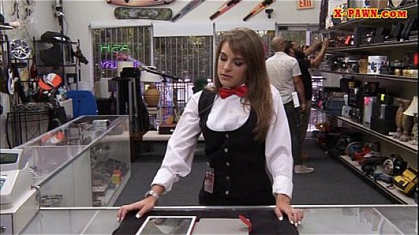 Cute amateur card dealer gets nailed by pervert pawn man 