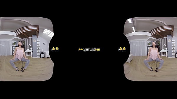 Pee desperation sets in for Lady Dee who wets her denims in vr porn 